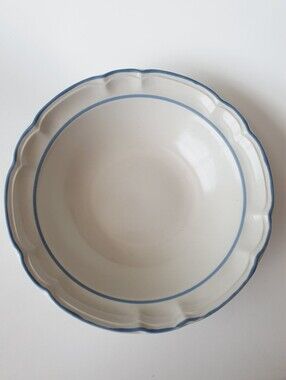 Vintage Cordella Collection Stoneware Japan Bluet Rimmed Soup Bowl White Blue